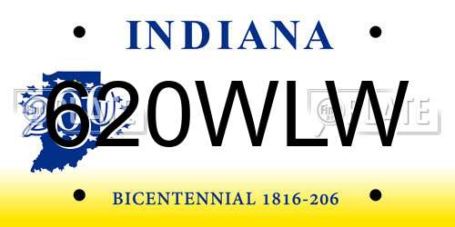 620WLW Indiana License Plate