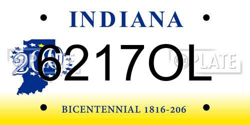 6217OL Indiana License Plate