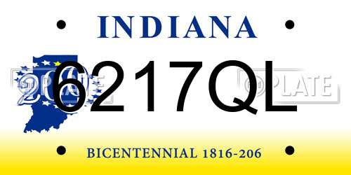 6217QL Indiana License Plate