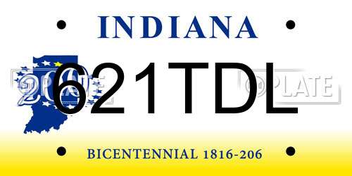 621TDL Indiana License Plate