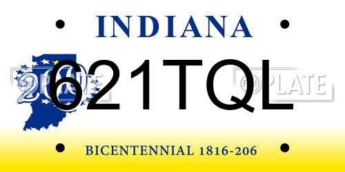 621TQL Indiana License Plate