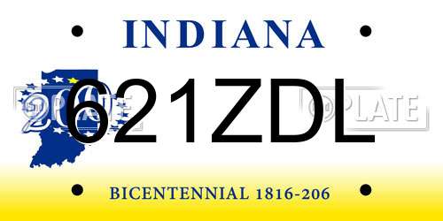 621ZDL Indiana License Plate