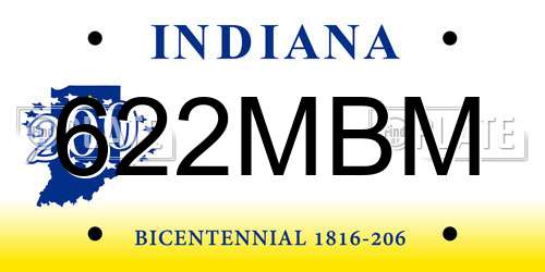 622MBM Indiana License Plate