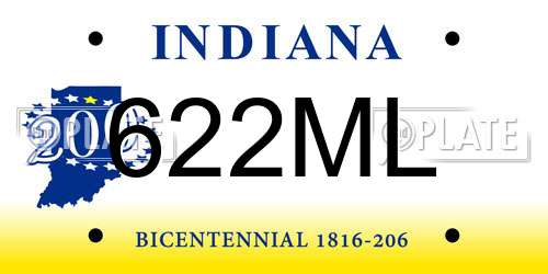 622ML Indiana License Plate