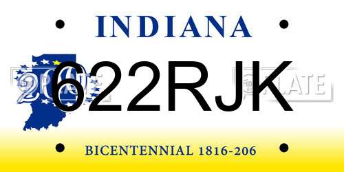 622RJK Indiana License Plate