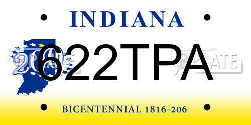 622TPA Indiana License Plate