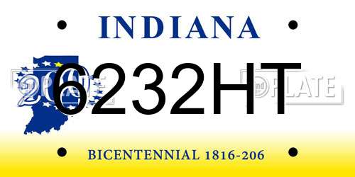 6232HT Indiana License Plate