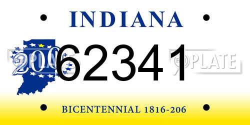 62341 Indiana License Plate