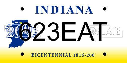 623EAT Indiana License Plate