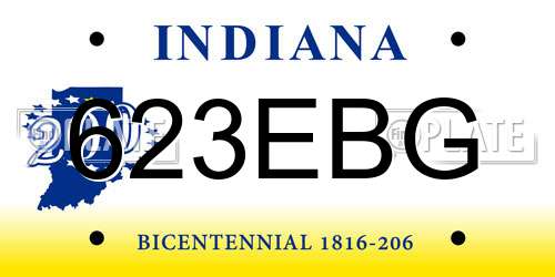 623EBG Indiana License Plate