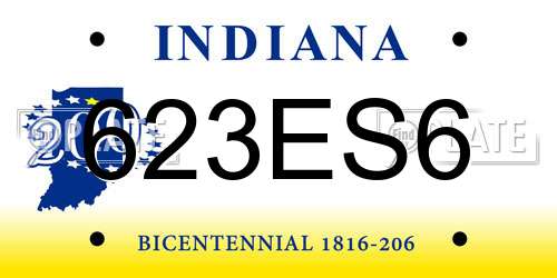 623ES6 Indiana License Plate