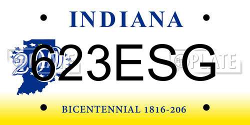 623ESG Indiana License Plate