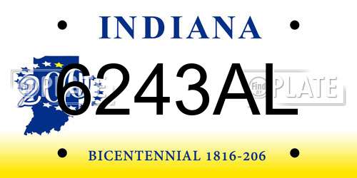 6243AL Indiana License Plate
