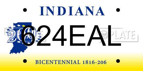 624EAL Indiana License Plate