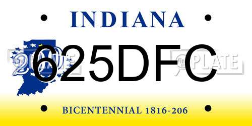 625DFC Indiana License Plate