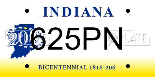 625PN Indiana License Plate