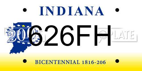 626FH Indiana License Plate