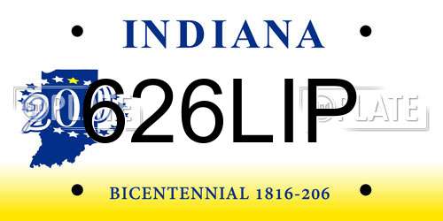 626LIP Indiana License Plate