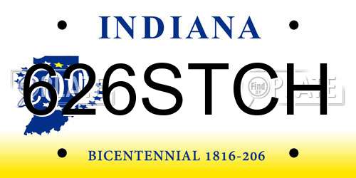 626STCH Indiana License Plate