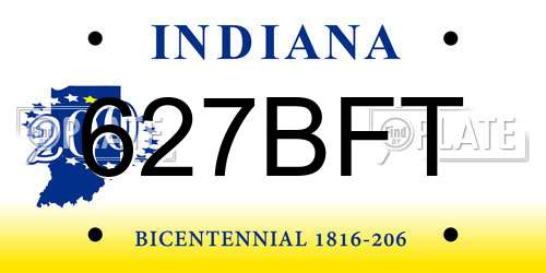 627BFT Indiana License Plate
