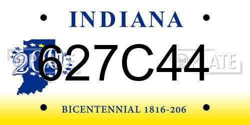 627C44 Indiana License Plate