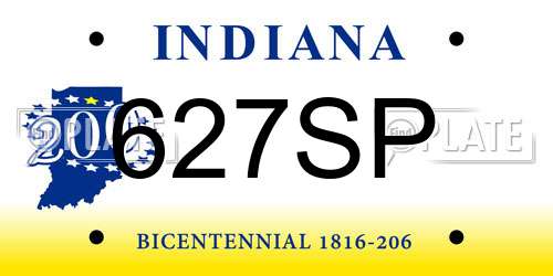 627SP Indiana License Plate