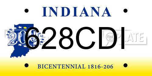 628CDI Indiana License Plate
