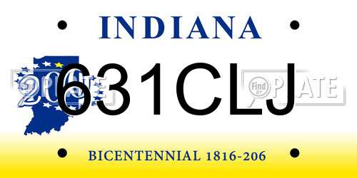 631CLJ Indiana License Plate