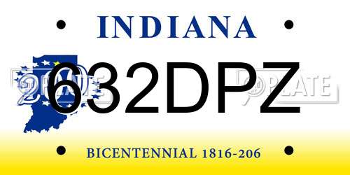 632DPZ Indiana License Plate
