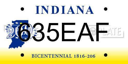 635EAF Indiana License Plate
