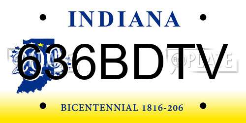 636BDTV Indiana License Plate