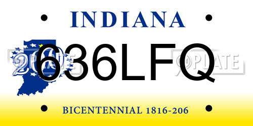 636LFQ Indiana License Plate