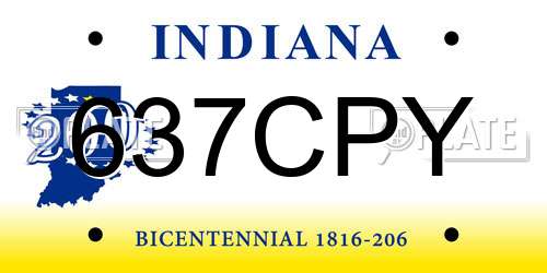 637CPY Indiana License Plate