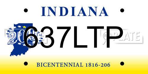 637LTP Indiana License Plate