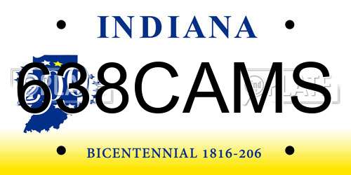 638CAMS Indiana License Plate