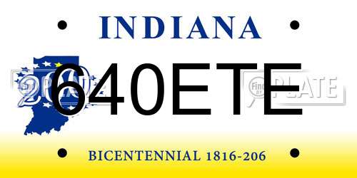 640ETE Indiana License Plate