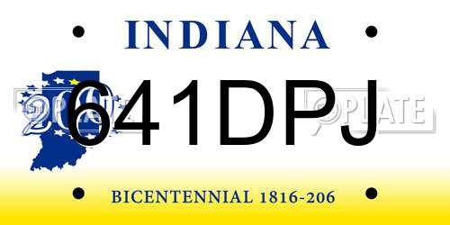 641DPJ Indiana License Plate
