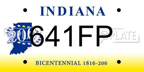 641FP Indiana License Plate