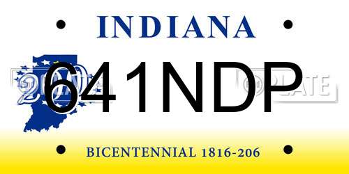 641NDP Indiana License Plate