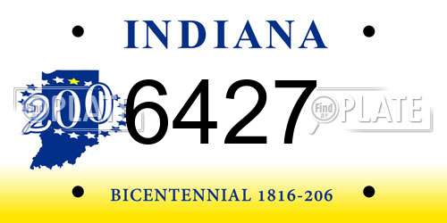 6427 Indiana License Plate