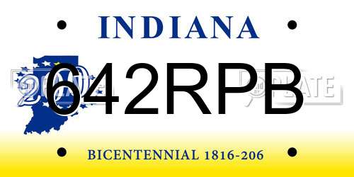 642RPB Indiana License Plate
