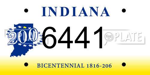 6441 Indiana License Plate