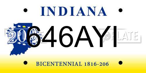 646AYI Indiana License Plate