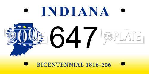 647 Indiana License Plate