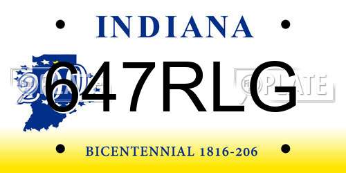 647RLG Indiana License Plate