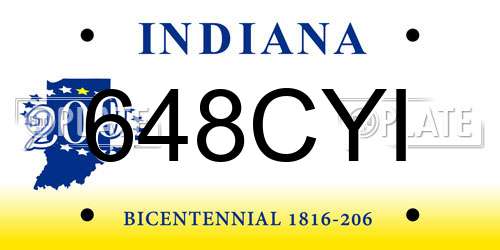 648CYI Indiana License Plate