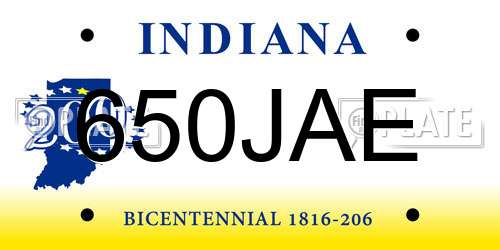 650JAE Indiana License Plate