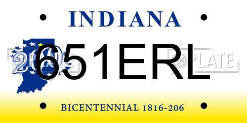 651ERL Indiana License Plate