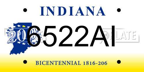 6522AI Indiana License Plate