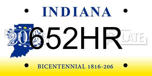 652HR Indiana License Plate